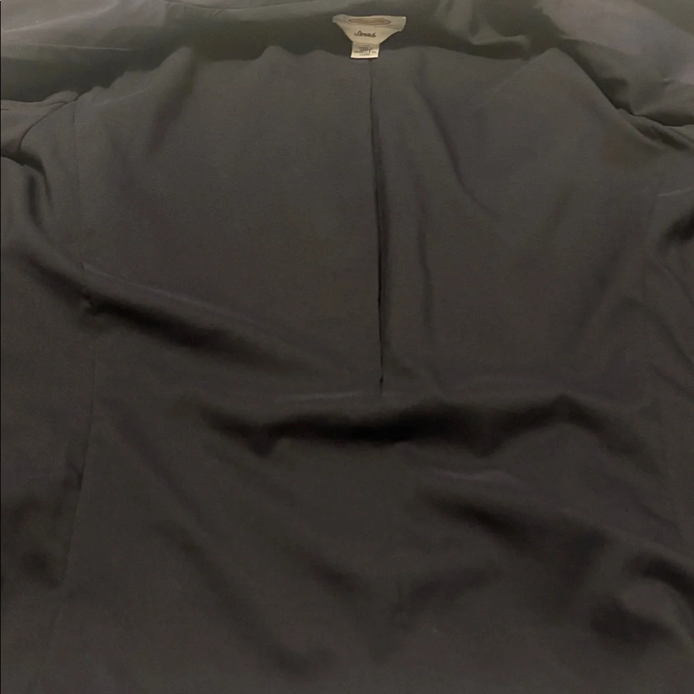 VTG Talbots Black Blazer Jacket SZ 16 Cotton Stretch zipper casual or work wear
